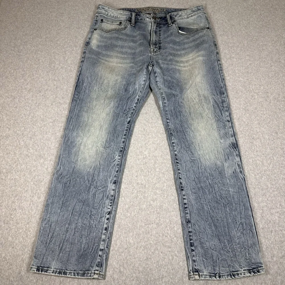 American Eagle‎ Extreme Flex Original Straight Men's 34x30 Light Wash Great fade